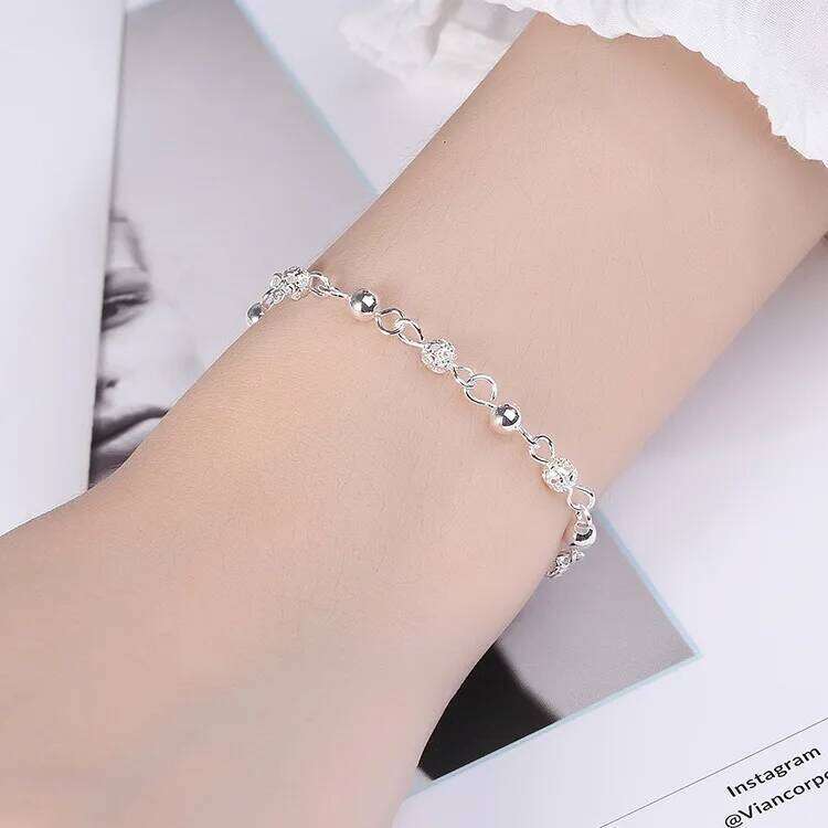 Vintage 925 Sterling Silver Bracelets for Women Luxury Korean Hollow Texture Round Bead Bracelet Party Wedding Beautiful Jewelry Z260313