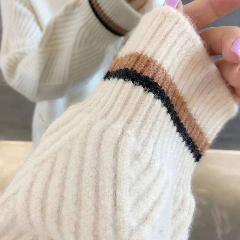 Fashion V Neck Loose Cardigan Sweater Women Casual Knitted Jackets 2025 Autumn Winter Pocket New Korean Version Buttons Clothing Z260313