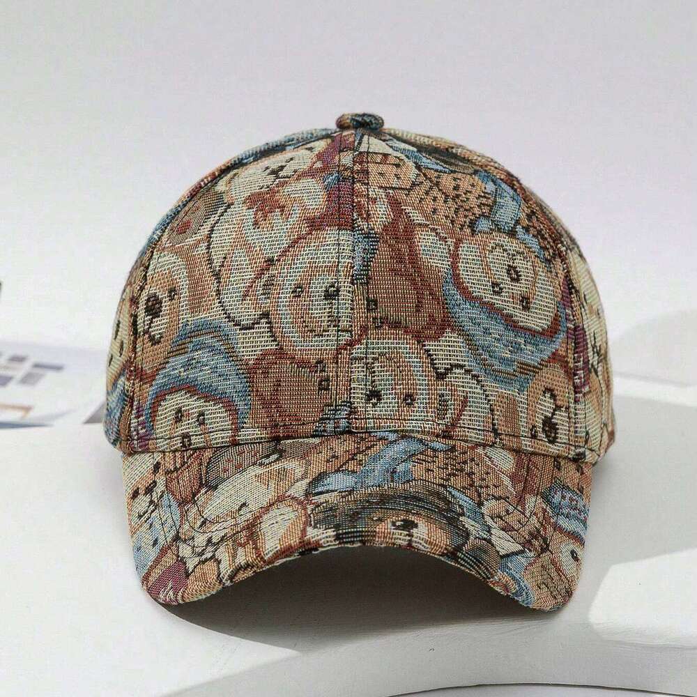 Fashion trend full print cartoon cute bear baseball cap personality casual sunshade hat suitable for daily collocation Z260313