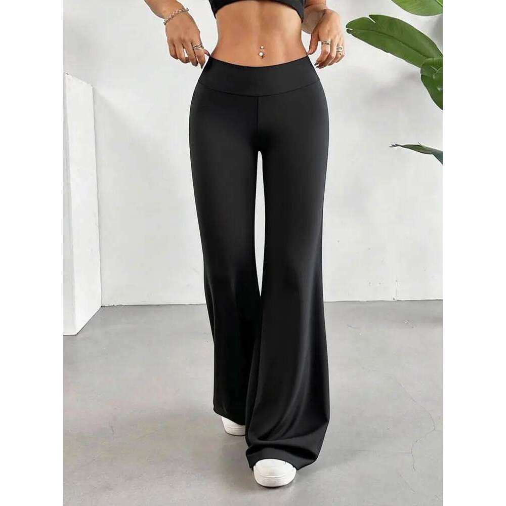 Casual Straight Leggings Women's High Waist Butt Lifting Wide Leg Pants Soft Stretchy Fitness Yoga Active Trouser Daily Wear