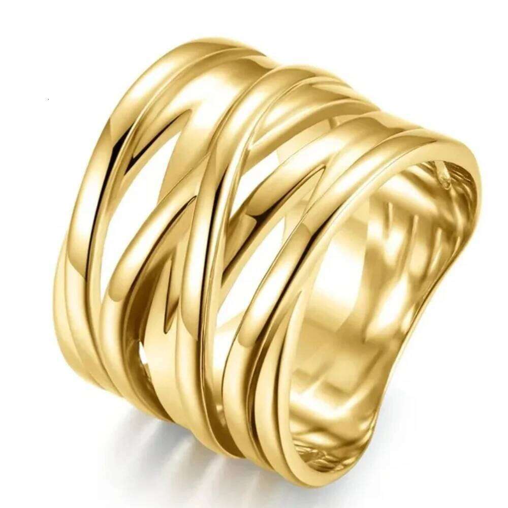 Stainless Steel Tricolor Gradient Ring Fashionable Trendy Men's and Women's Rings Accessories Party Jewelry H260312