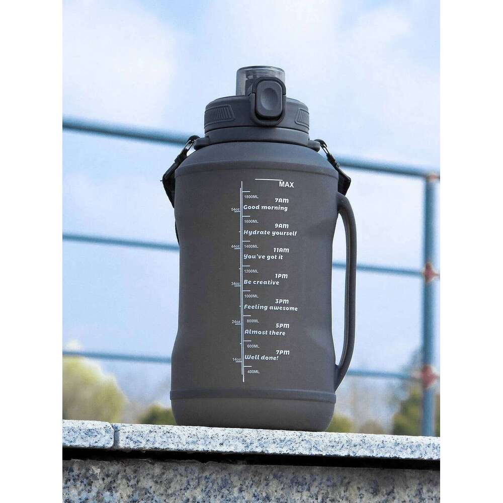 Collapsible 64oz/2L with Handle & Straw Large Capacity Silicone Foldable Bottle Sports Water Cup Outdoors Z260314