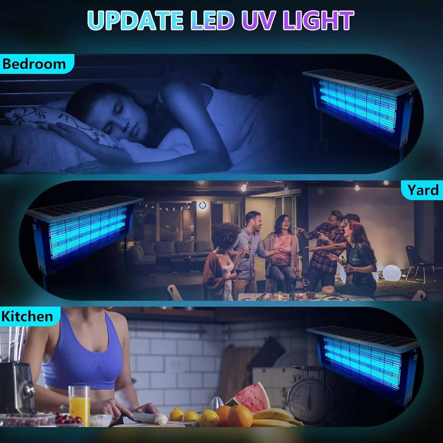 Powerful Large Solar Bug Zapper Outdoor Rechargeable Mosquito Killer Lamp Mosquito Repellent for Patio Garden Backyard Camping H260313