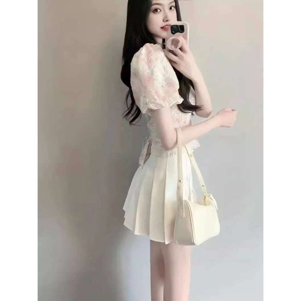 Women Pleated High Waist A-Line Mini School Girl JK Uniform Skater Tennis Skirt White Plus Size Z260314