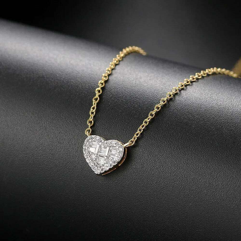 Women's Korean Aesthetic Crystal Heart Choker - Gold, Skin-Friendly, Daily/Date/Party/Anniversary/Birthday/Gift N564 H260312