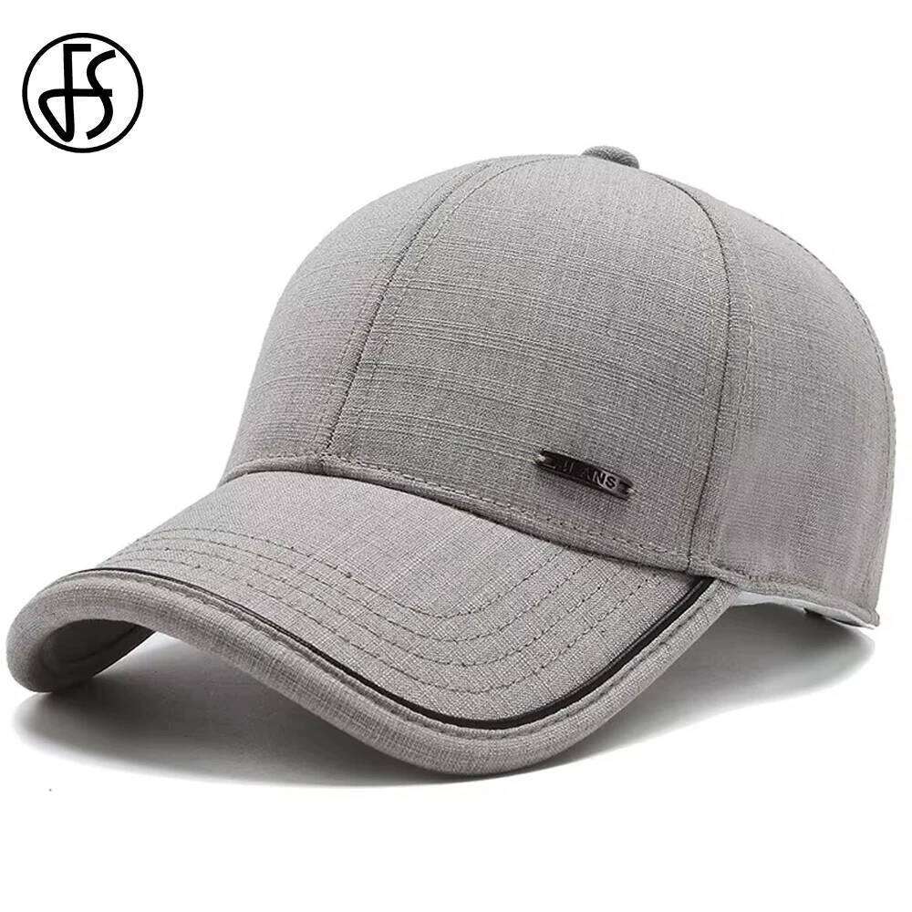 FS 2025 Trendy Gray Winter Baseball Caps For Men High Quality Cotton Women Hats Vintage Trucker Cap Outdoor Sports Golf Hat Bone Z260313