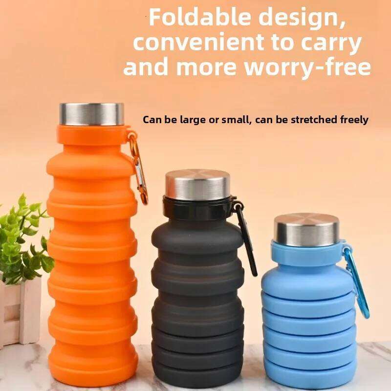 Food Grade Silicone Foldable Water Bottle, Creative and Portable, Suitable for Outdoor Sports, Lightweight, Easy To Fold Z260313