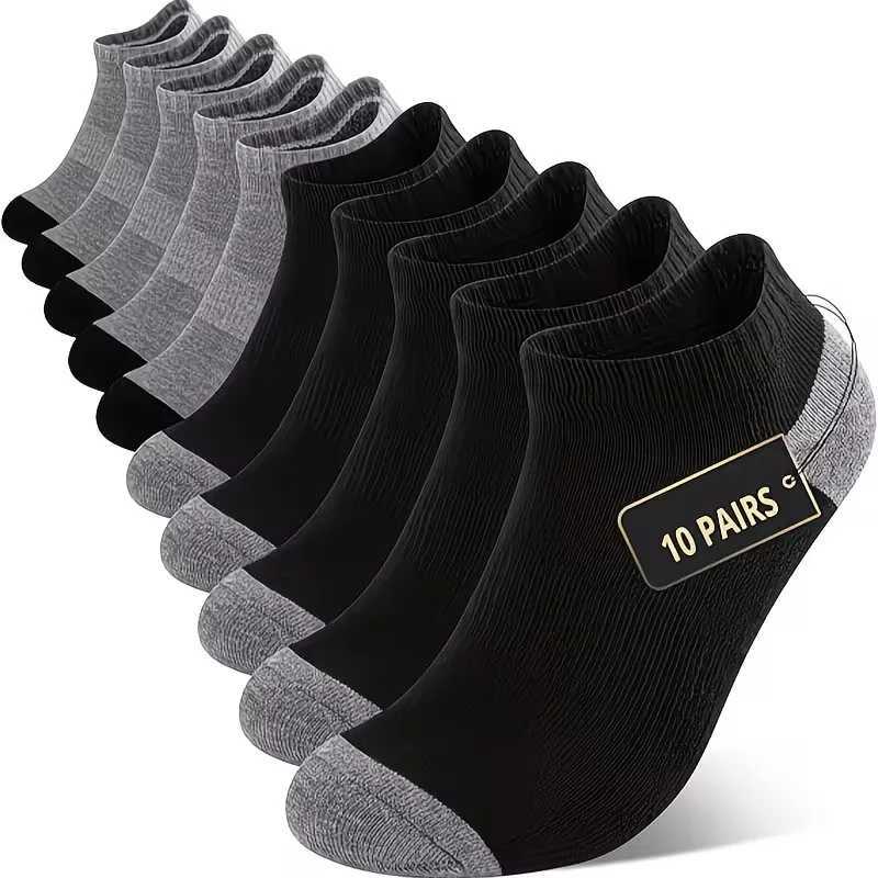 10-Pack Mens Cushioned Athletic Running Performance Socks Breathable Lightweight - Ideal For Sports Daily Wear D260313