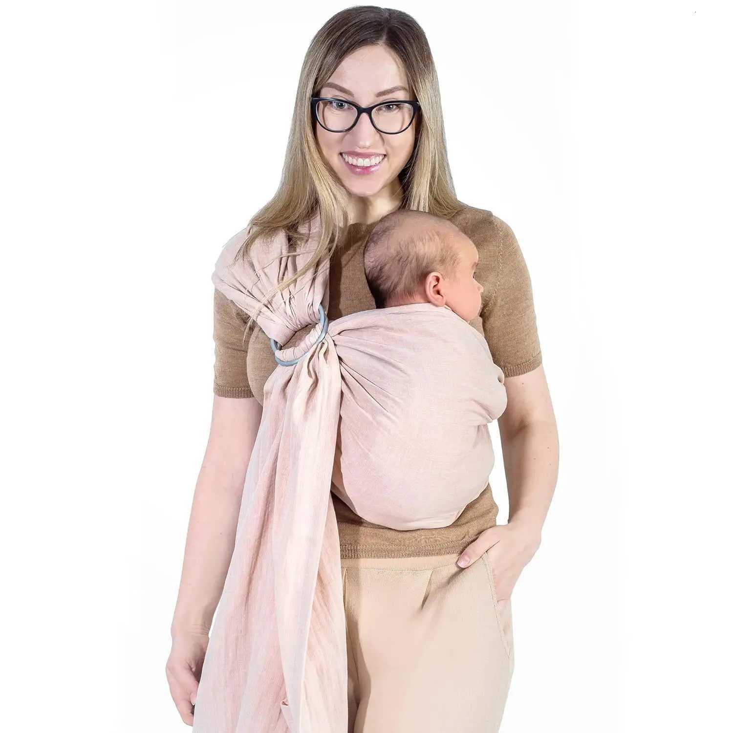 Easy-to-Use Baby Sling Double-Ring Adjustable Carrier Breathable Wrap for Newborns Hands-Free Parent Support X260313