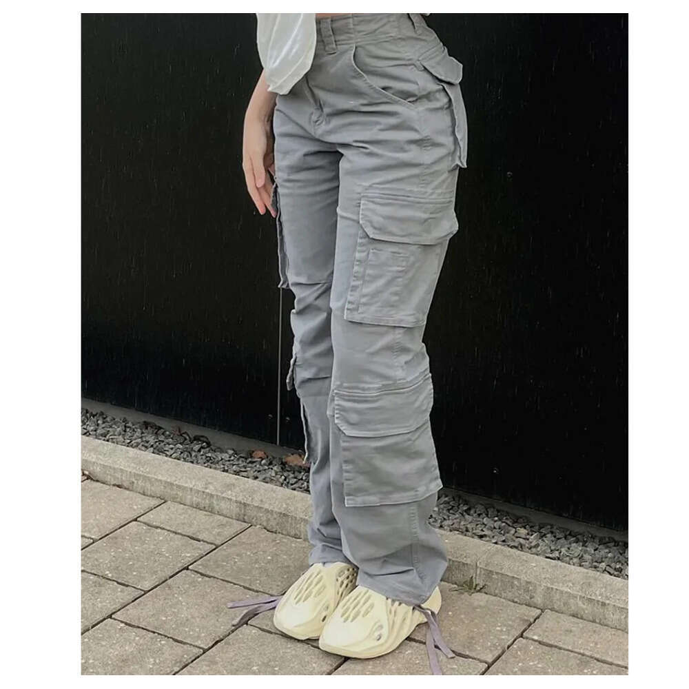 Women's Capris Vintage Cargo Pants Baggy Jeans Women Fashion 90s Streetwear Pockets Wide Leg High Waist Straight Y2k Denim Trousers Overalls 2308