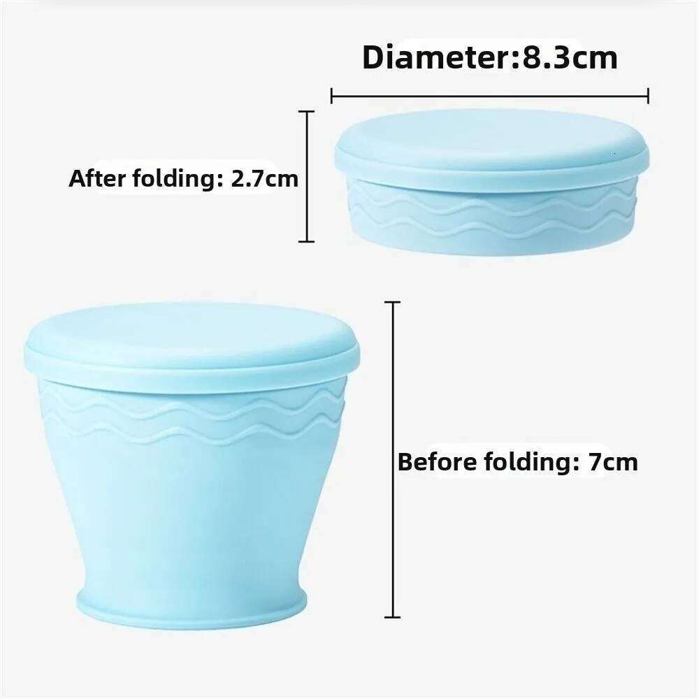 New 200ml Foldable With Lid Silicone Collapsible Retractable Portable Drinking Cup Outdoor Travel Z260314