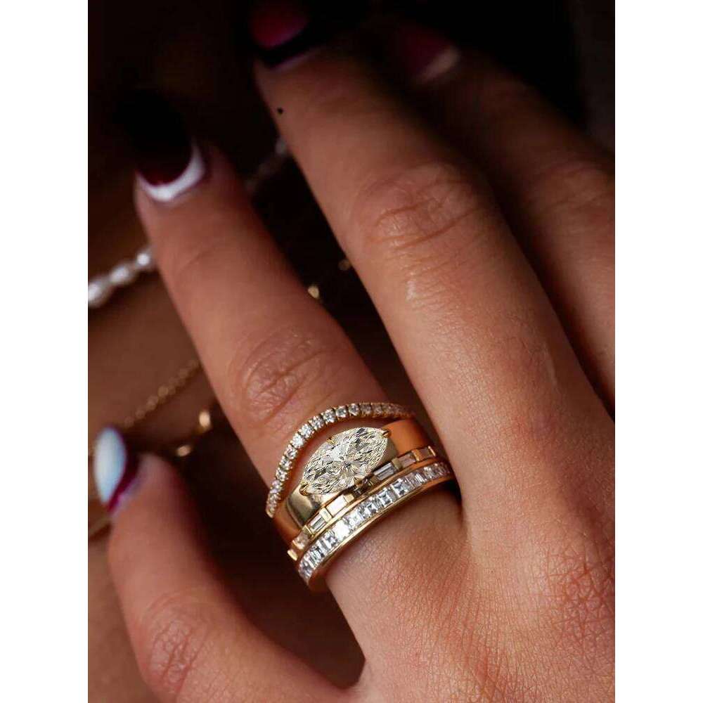 925 Sterling Silver Fashion Minimalism Marquise Zircon Ring For Women Engagement Wedding Party Luxury High Quality Fine Jewely H260312