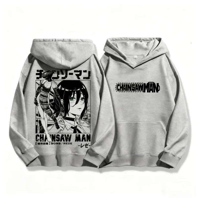 Autumn Winter Sweatshirt Chainsaw Man Reze Hooded Men Oversized Y2k Unisex Fleece Warm Pullovers Hip Hop Women Hoodie Top Z260314