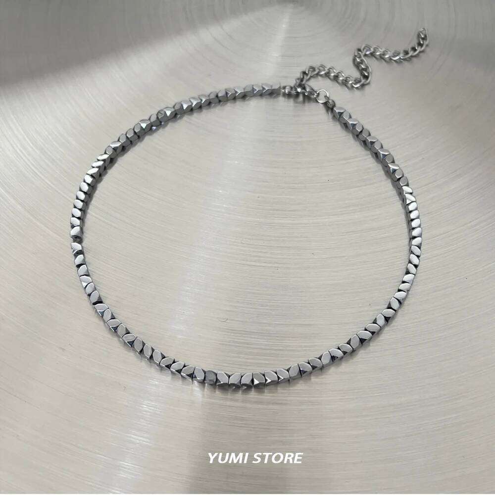 Trend Irregular Titanium Steel Necklace For Men Women Simple Silver Color Chain Choker Jewelry Male Female Accessories H260312