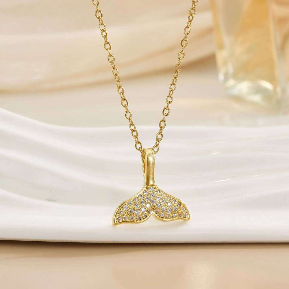 Korean Style Simple Titanium Steel Necklace for Women, 18K Rose Gold Cr Versatile Pendant, Trendy Internet Celebrity Clavicle Chain H260312