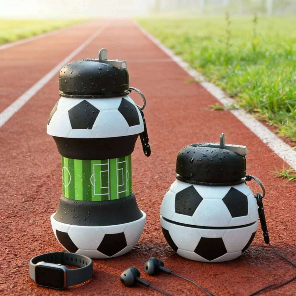 2026 Fold Cups Mug Outdoor Sports Football Basketball Baseball Tennis School Leakproof Portable Kids Water Bottle Z260313