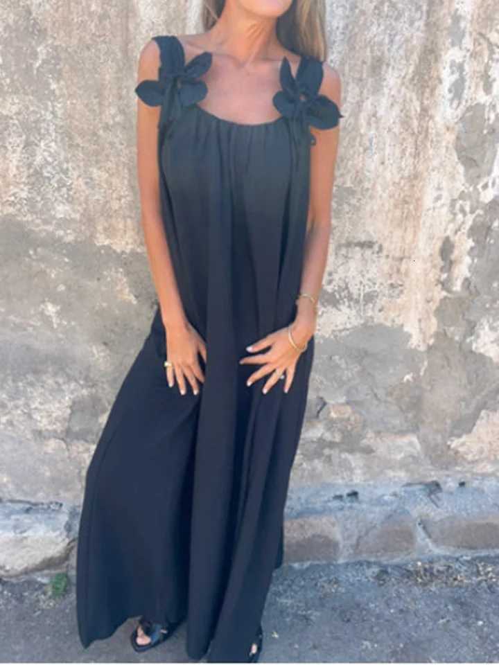 V-neck Solid Color Short Sleeved Lace Up Womens Dress High Street Fashion Elegant Commuting Style Summer DressesT260314