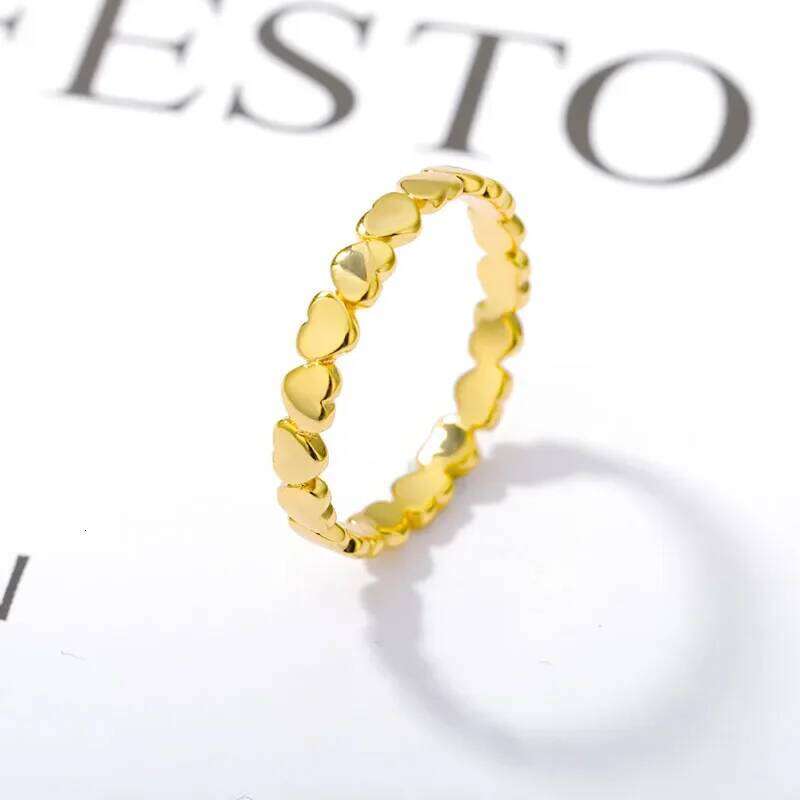 Cute Simple Heart for Women Men Stainless Steel Gold Color Finger Rings Couple Wedding Jewelry Christmas 2024 Gift H260312