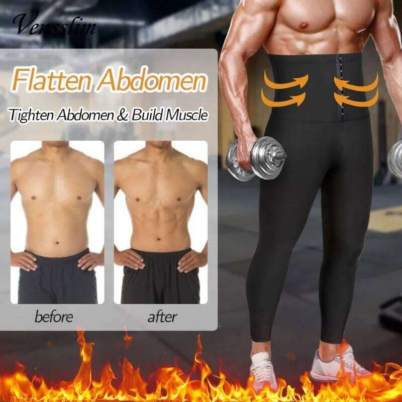 Men Body Shaper Thermo Sauna Pants Sweat Waist Leggings Slimming Weight Loss Workout Gym Compression Shorts Shapewear 26Y0313