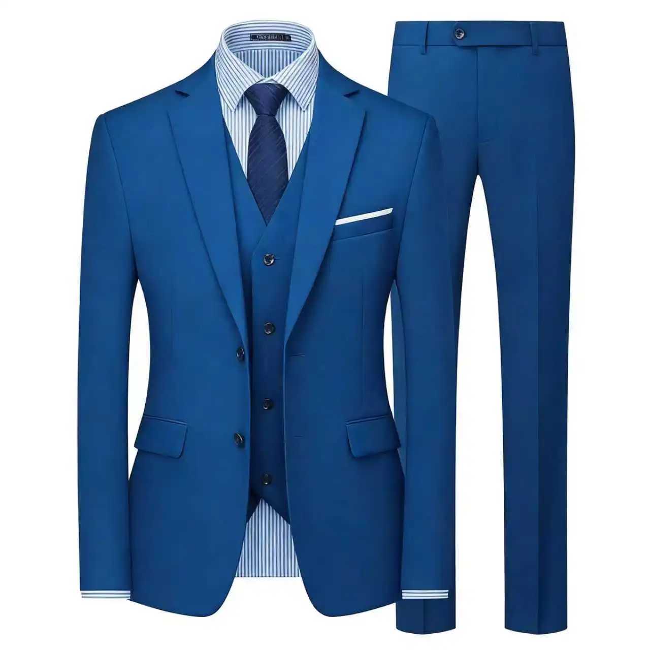 Elegant Mens Suit 3 Piece Fashion Lapel Single Breasted Groom Wedding Slim Fit Casual Version Business Suit For Man M260313
