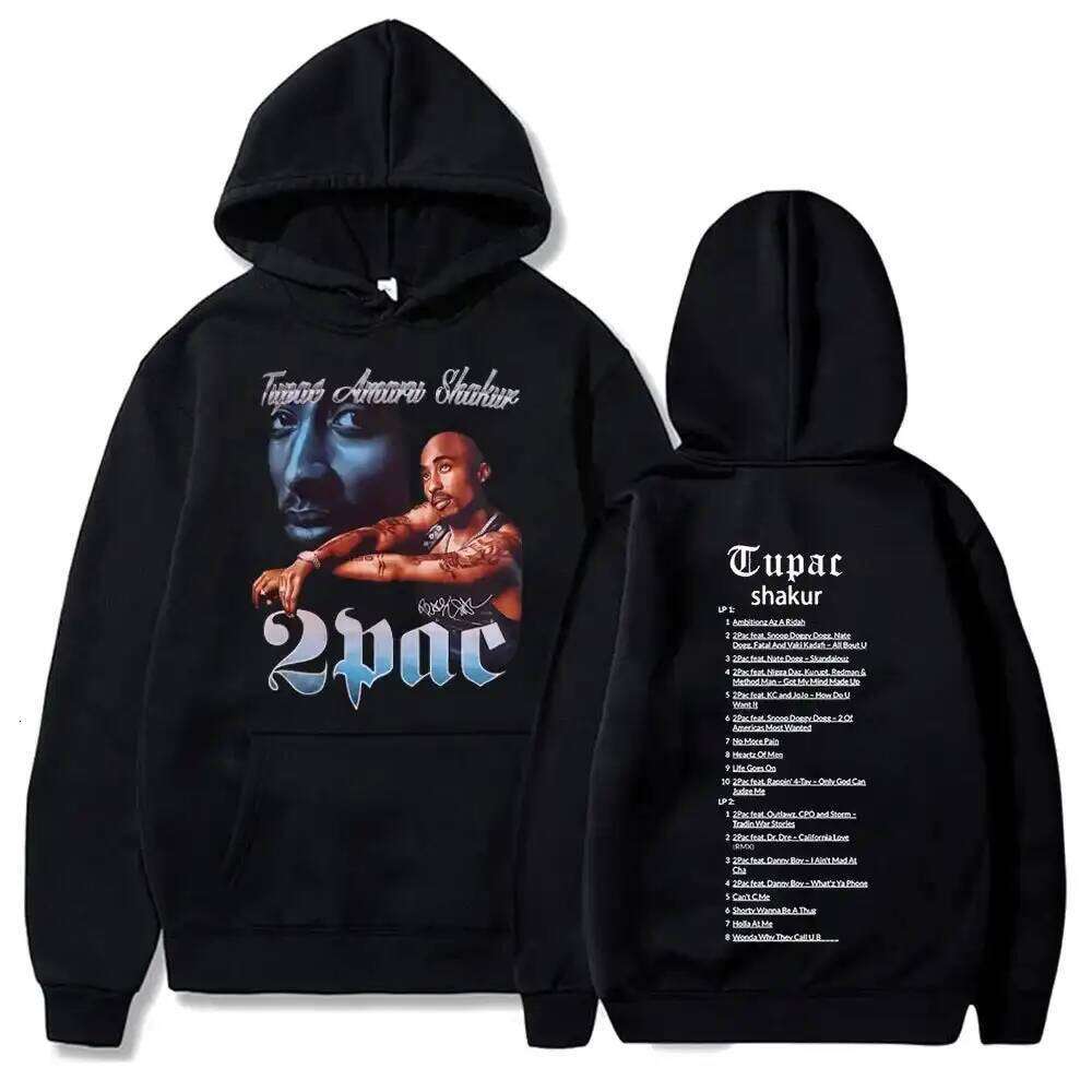 American Street Hip Hop Hoodies Retro 90s Tupac Graphic Hoody Women Men Thick Fleece-lined Warm Streetwear Female Male Clothing Z260315