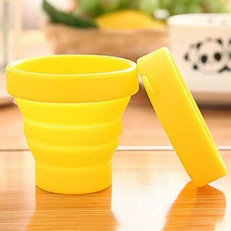150ml 4Color Folding Silicone Cup Heat Resistant for Travel Camping Can Hold Boiling Water Multifunction Z260314