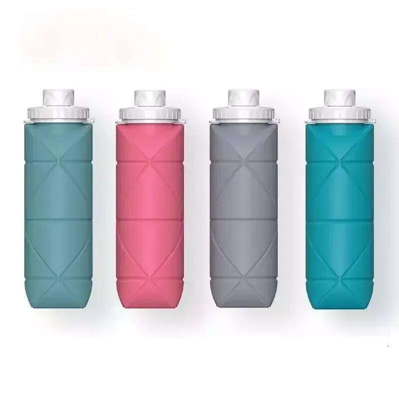 1Pc 600ml Foldable Space-saving Reusable Silicone Sport Water Bottle Bag Bicycle Camping Portable Waterbottles Z260314