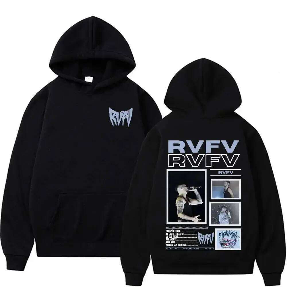 Retro Hip-hop Pop Music Rapper RVFV Eltiburon Tour 2025 Hooded Sweatshirt Graphic Fashion Casual Loose Hoodie Unisex Z260314