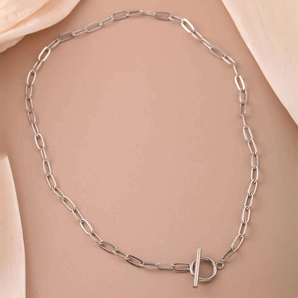 New Exquisite Commuter Stainless Steel OT Cross Chain Necklace Neck Jewelry Personalized Gifts For Women H260312