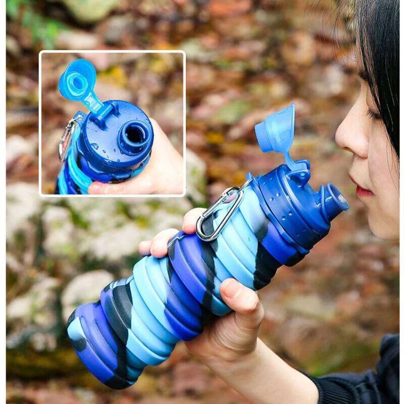500ml Outdoor Sports Silicone Folding Food-Grade Bicycle Bottle Expandable Cup Direct Drinking Water Z260314