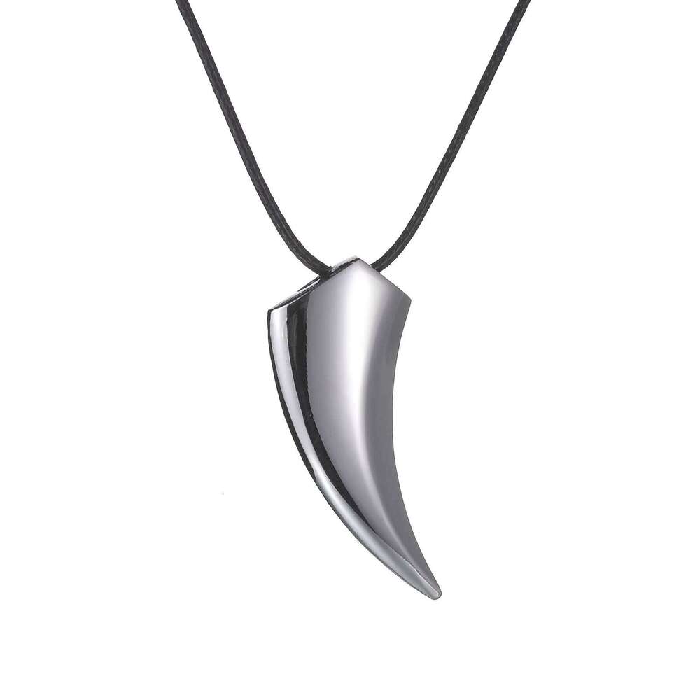Punk Hip Hop Stainless Steel Crescent Spike Pendant Men Women Fashion Wolf Tooth Chain Necklace Jewelry H260312