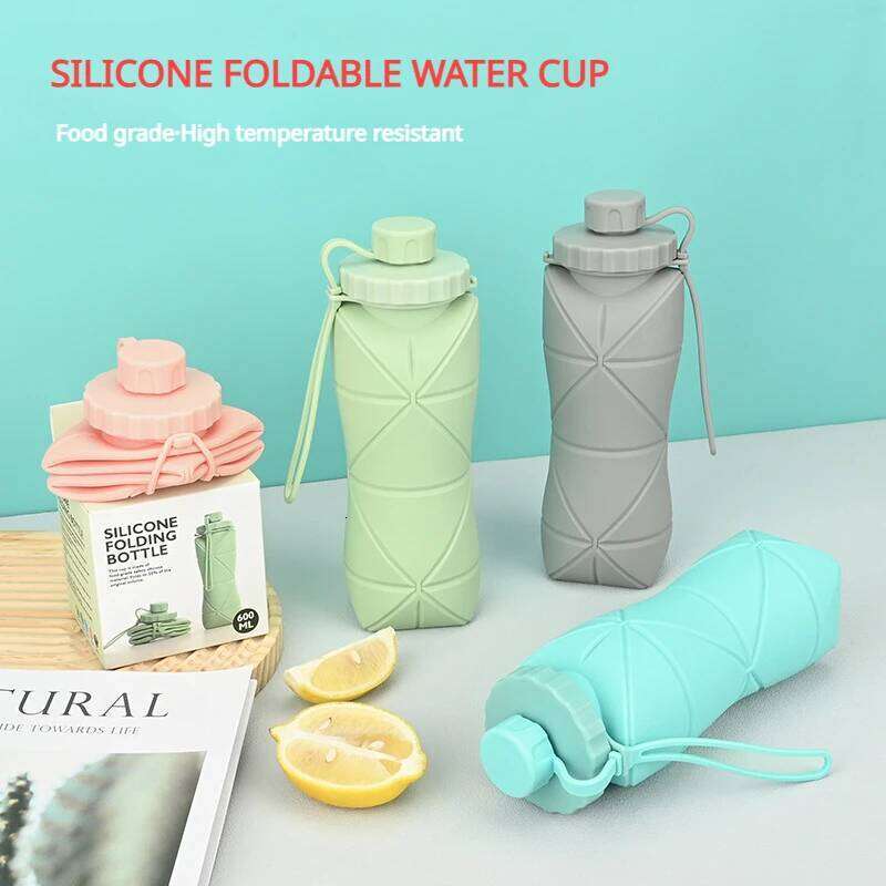 Folding Portable Cycling Cup Bicycle Water Bottle High Temperature Resistant Anti-fall Silicone Kettle Z260314