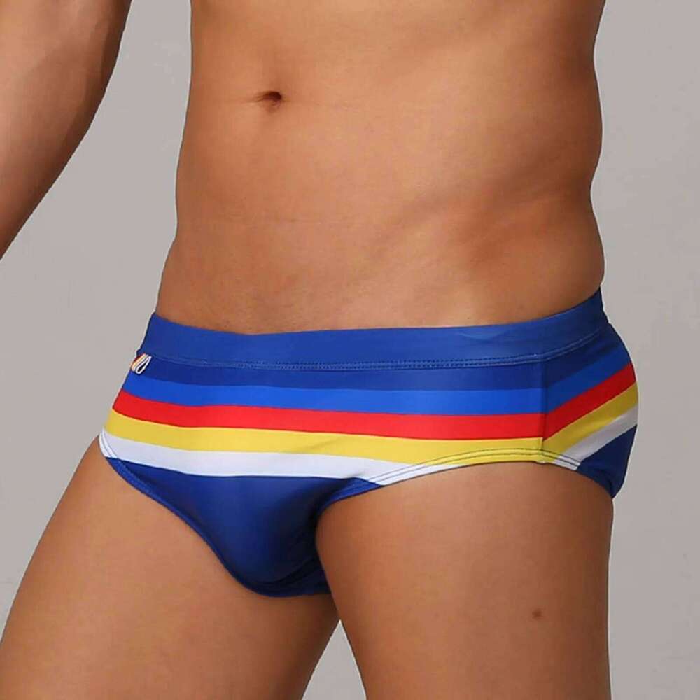 Swim Boxer Briefs Cool Sports Print Fit Beach Triangle Fashion Sexy Trunks Men Swimming Shorts Z260313