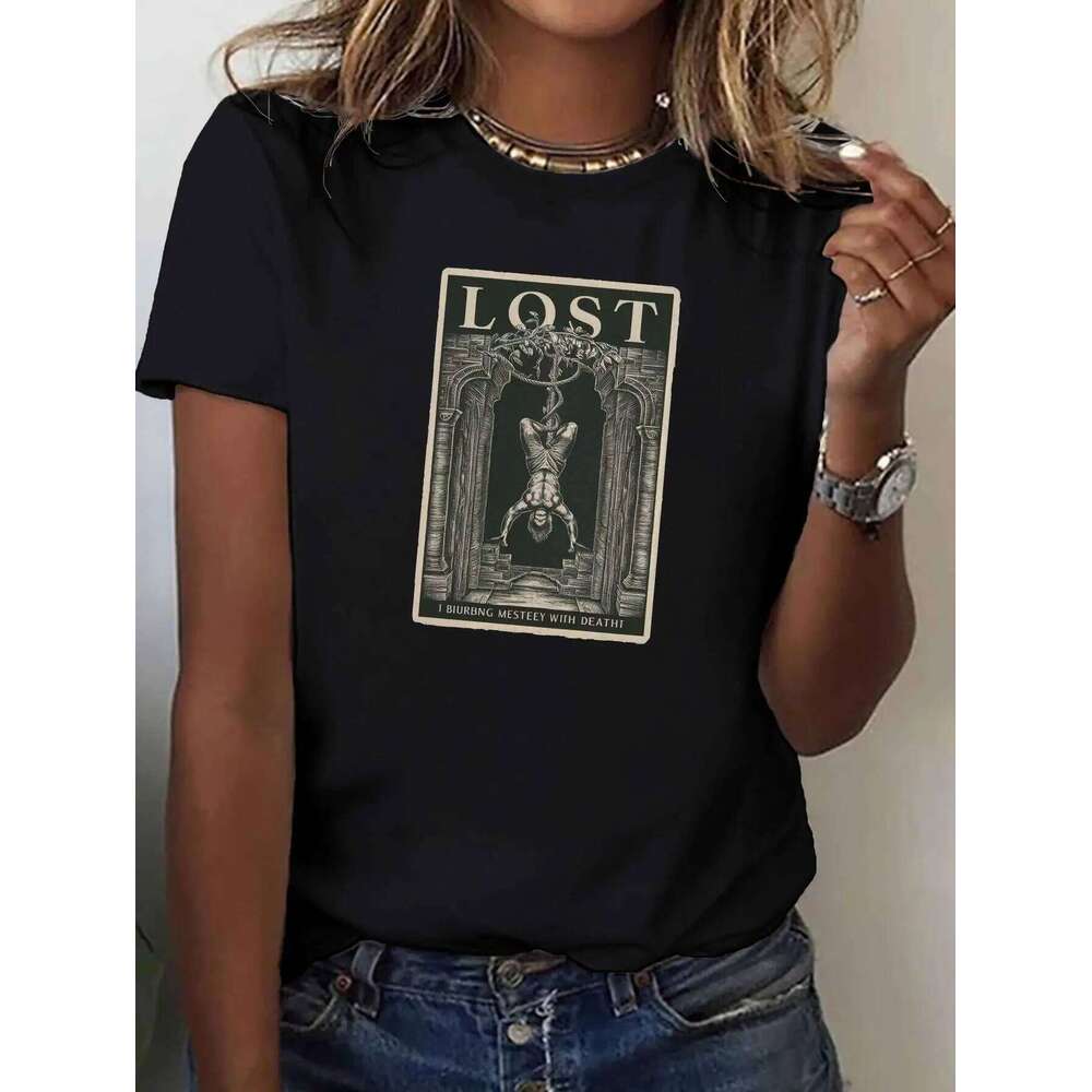 Classic Fit Women's Short Sleeve Graphic T-Shirt Soft Crew Neck Summer Casual Top for Everyday Wear Z260314