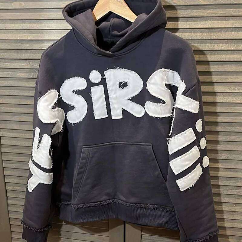 Gothic Casual Streetwear Creative Letter Patchwork Long Sleeve Oversized Pullover Harajuku Simple Vitality Hip Hop Rock Hoodies Z260315