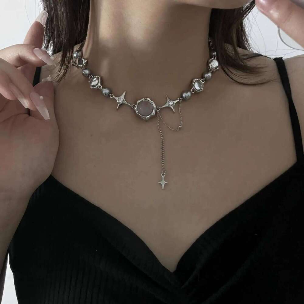 New Design Exquisite Star Geometric Crystal Chains Choker Necklaces Korean Fashion Shiny Jewelry For Women Anniversary Wedding H260312