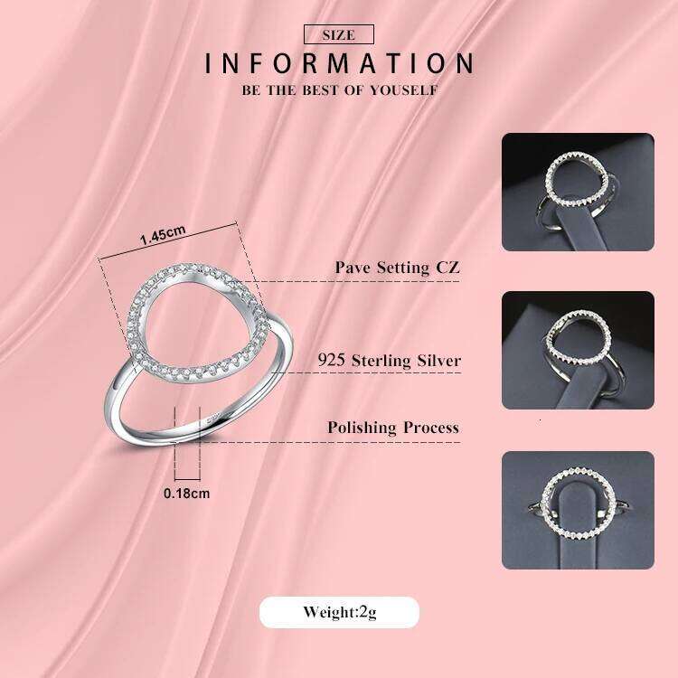 Classic Fashion Hollow out Hoop Sparkling White And Rose Ring Cubic Zirconia Jewelry Real Solid 925 Sterling Silver Rings H260312