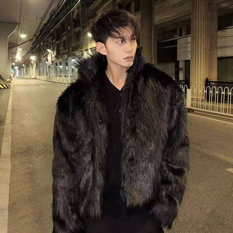 Men's Warm Winter Thickened Faux Fox Fluffy New Trendy Overcoat Comfortable Fashion Fur Coat Men Jackets Z260313