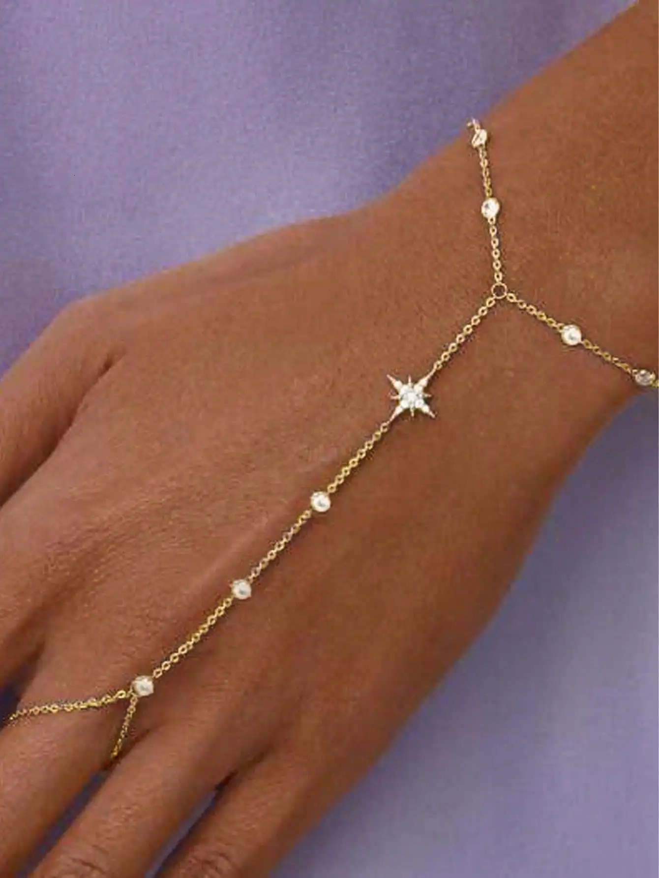 Nordic sun rhinestone bracelet Womens daily dating hand decoration Simple personality jewelry 260313