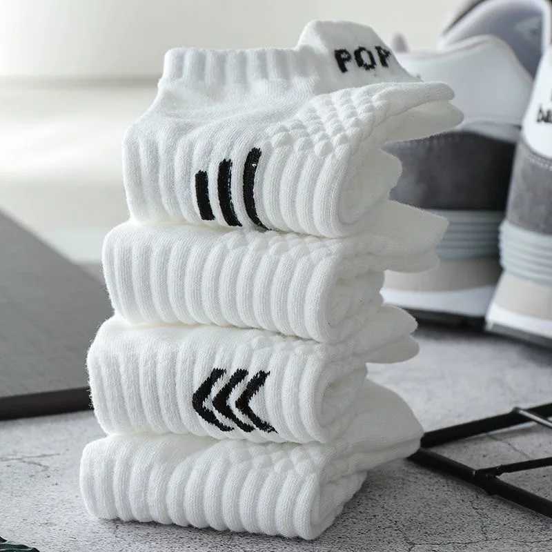 5/10 Pairs Neutral High Elasticity Cushioned Sports Socks Suitable All Seasons Breathable Sweat Absorbing Sports Leisure Socks D260313