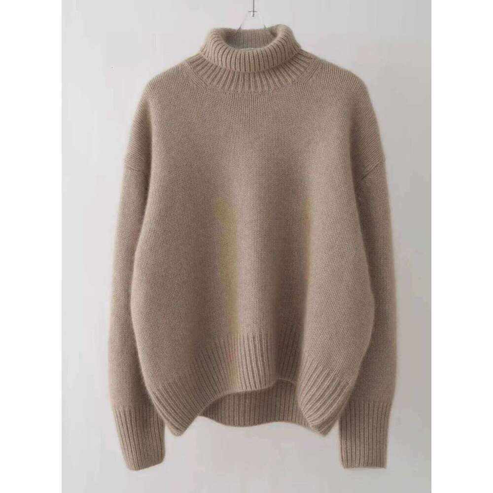2024 Autumn and Winter New Thick Cashmere Women High Neck Pullover Warm Loose Knitted Base Sweater Jacket Tops Z260313