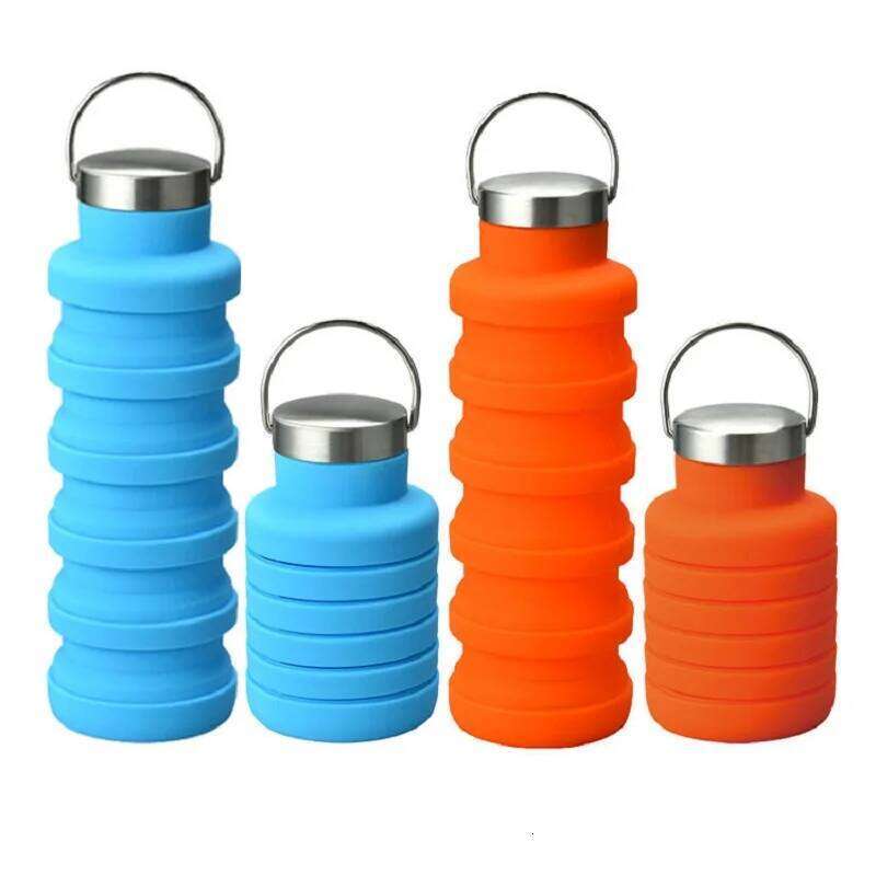 500ml Silicone Foldable Portable Reusable Telescopic Cup Travel Water Bottle for Outdoor Sports Z260313