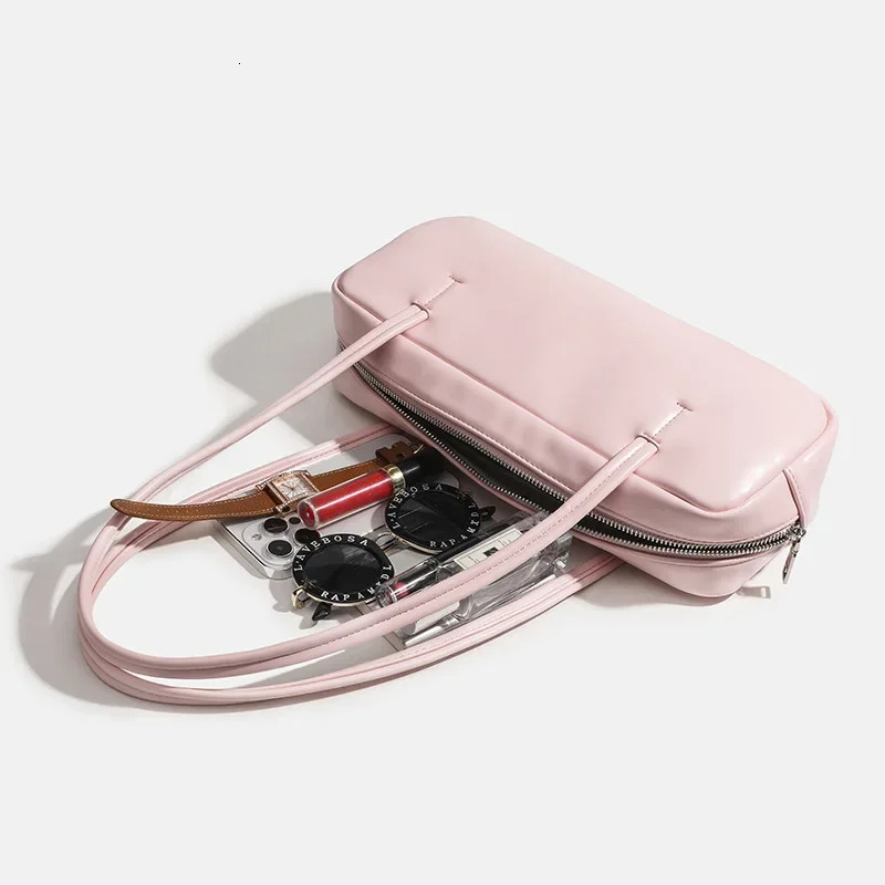 Fashion Solid Large Capacity Shoulder Bags Interior Compartment Soft 2026 High Quality Bags for Women Zipper Pu Womens Handbags 260303