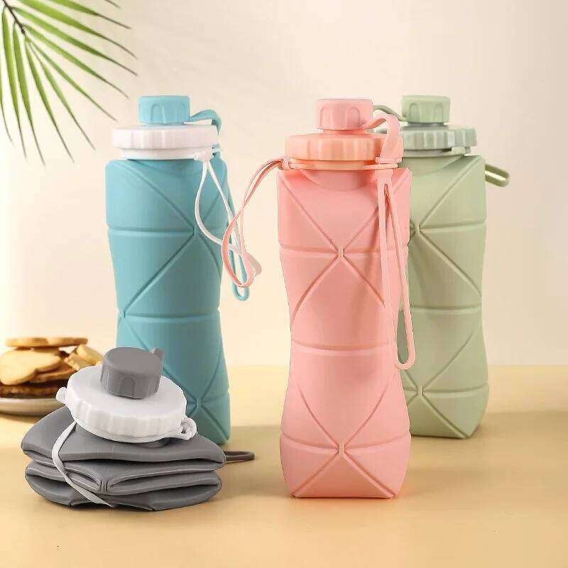 Silicone folding Water High temperature Resistant safe Odorless portable Retractable cup Sports water kettle travel Z260313
