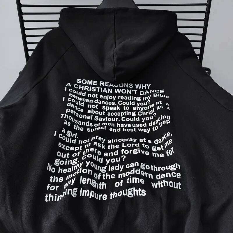 Black Zipper Cardigan Cross Logo Hoodie Jacket Men Women Best Quality Oversized Back Full Text Print Sweatshirts Y2k Z260315