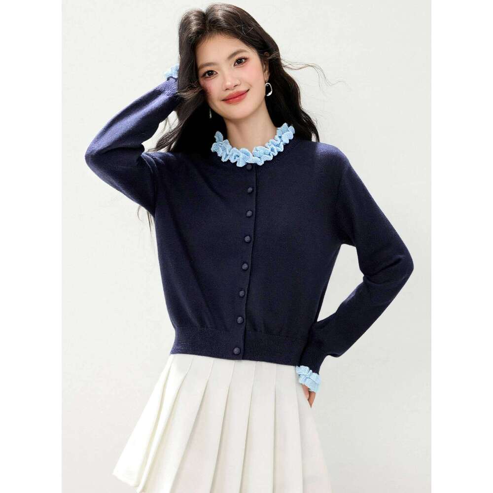 New Stylish Sweater Cardigan For Women In Autumn And Winter 2025 Paired With A Knitted Base Layer Z260313