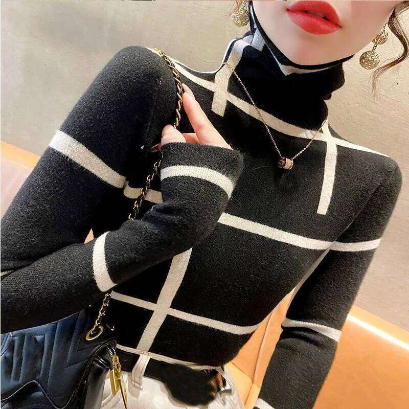 High neck base shirt autumn and winter fashionable new pullover knitted sweater women inner top Z260313