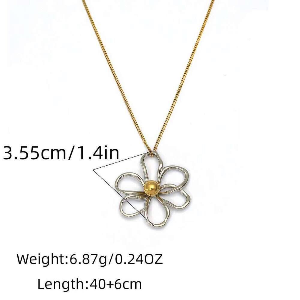 Fashion Hollow Flower Stainless Steel Necklace 18K Gold Plated Waterproof High Quality Jewelry For Daily Wear Vacation Seaside H260312