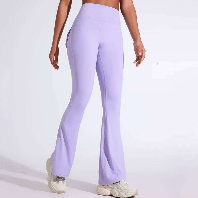 DIAS FIT JOY Women's pocket bell bottoms yoga high waisted hip lifting pants quick drying running exercise fitness gym 26Y0313