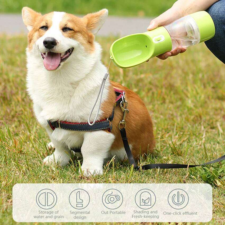 Dog Water Bottle Portable Pet Drinking water Feeder Bowl food feeding for Puppy dog cat Outdoor Walking Travel Supplies 26W0313